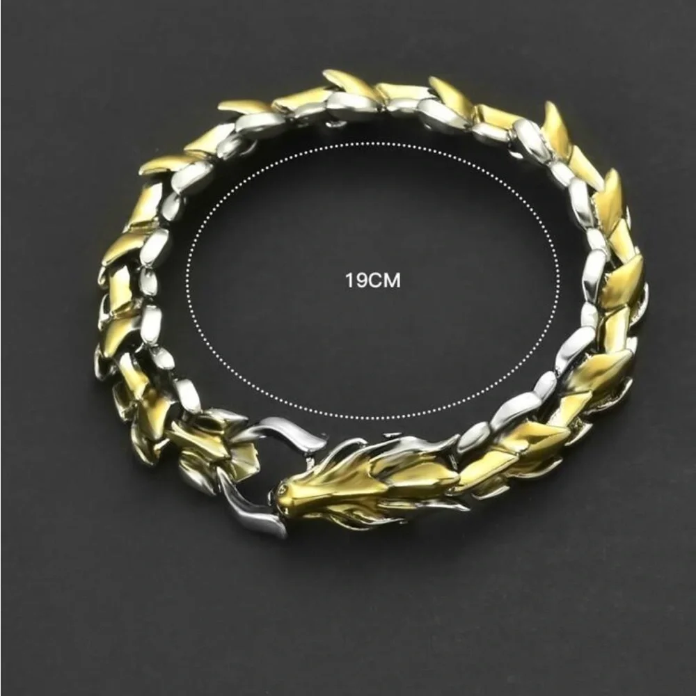 Obsidian Men Dragon Chain Bracelet